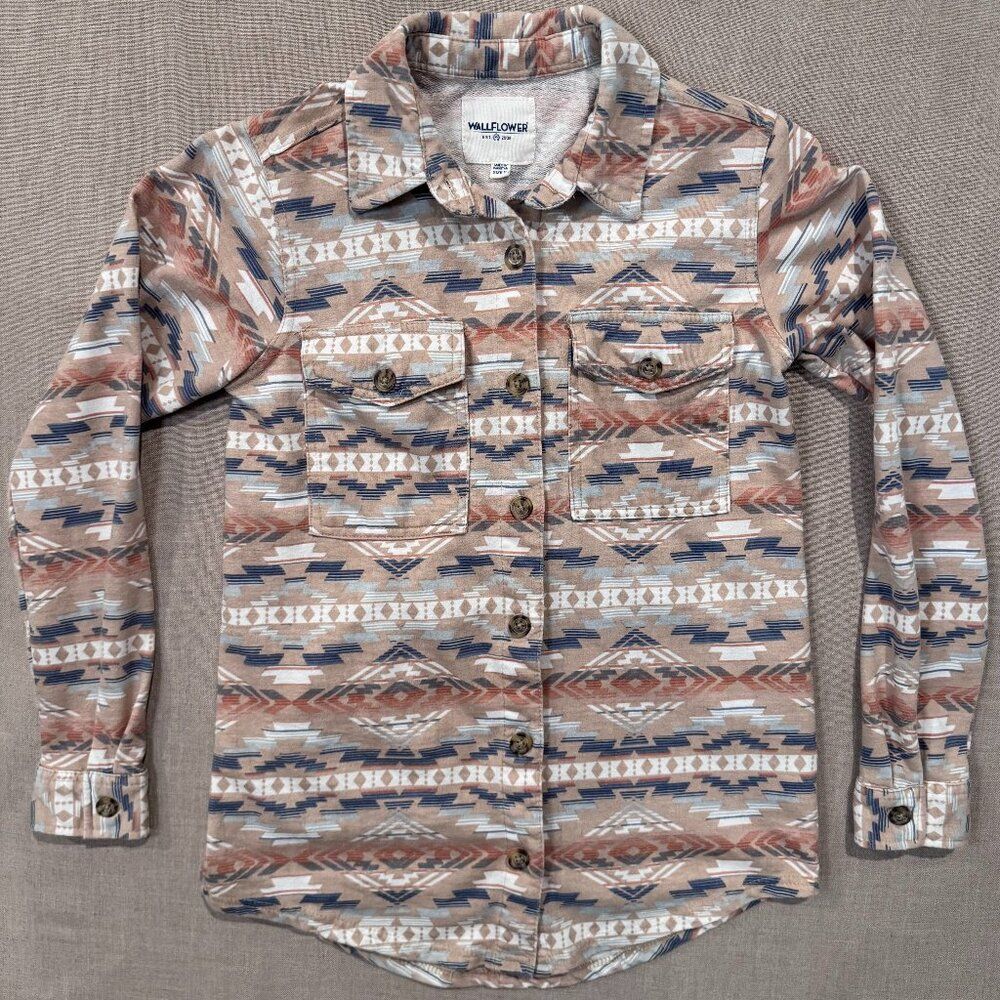 Wallflower Aztec Print Button Down Shirt Women’s Small Long Sleeve Southwest